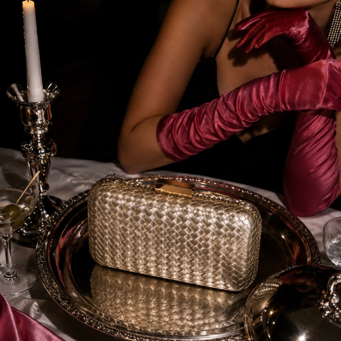 Gold Weave Clutch
